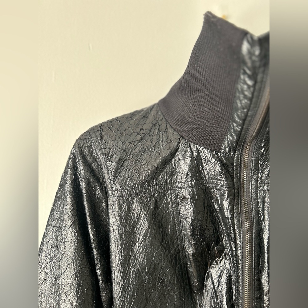 Via Spiga vegan cracked leather bomber jacket - Picture 3 of 14
